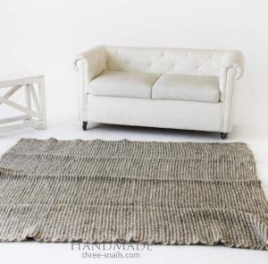 Wool area rug gray "Style"