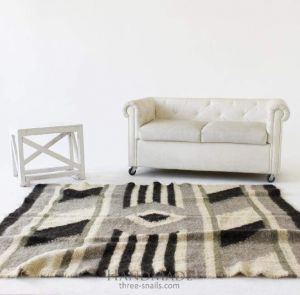 Wool area rug "Gray"