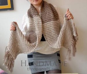 Wool scarf in beige - brown color