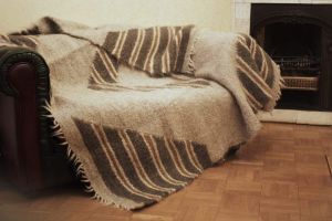 Wool throw blanket  "Rhombic"