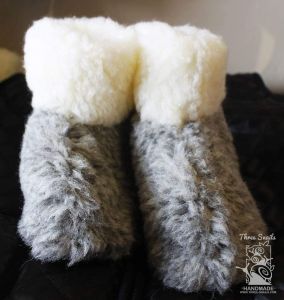 Wool ugg children slippers "Grey Elephant"