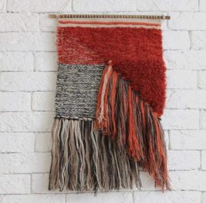 Woven wall decor "Saturation of red"