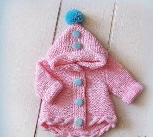Baby girl pink knitted cardigan