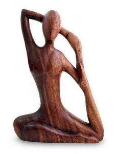 Yoga stretch wood sculpture