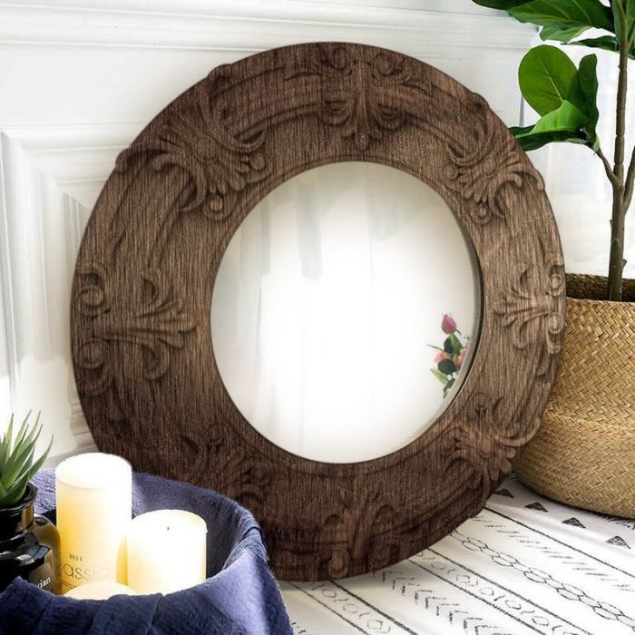 Unusual mirror for wall offers décor, Ornate small Wall Mount Mirror Contemporary wall mirrors decorative, Carving wooden mirror large