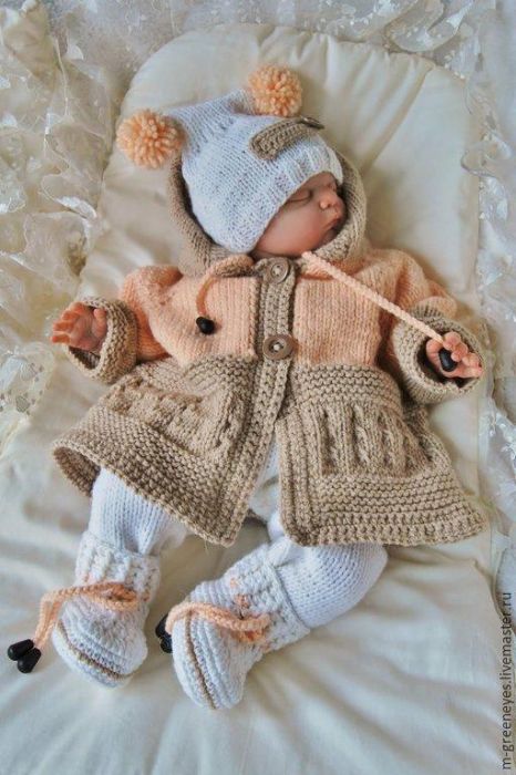 Handmade Crochet Baby Cardigan Set Plain