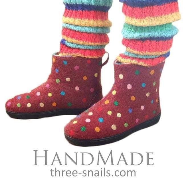 Buy Slipper Boots Multicolored Polka Dots Online Ts Handmade