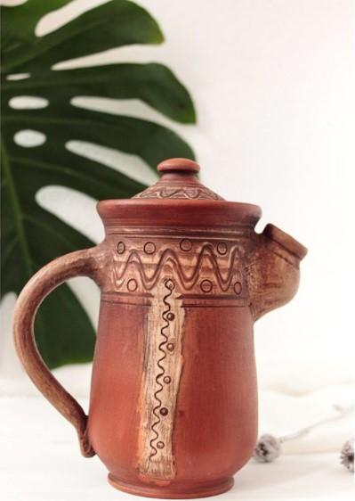 rustic clay pitcher