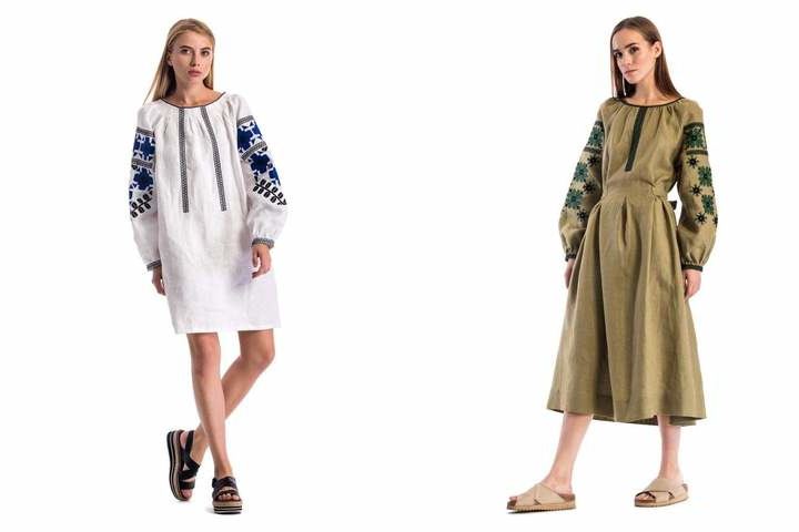 linen dresses in Ukrainian style