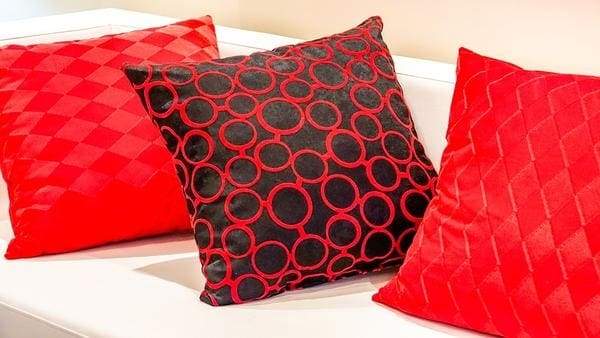 red pillows