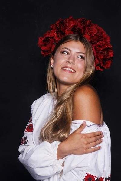 Ukrainian girl wearing flower crown