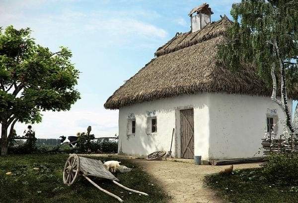 white hut