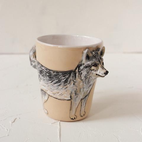 Hand building ceramic coffee cup
