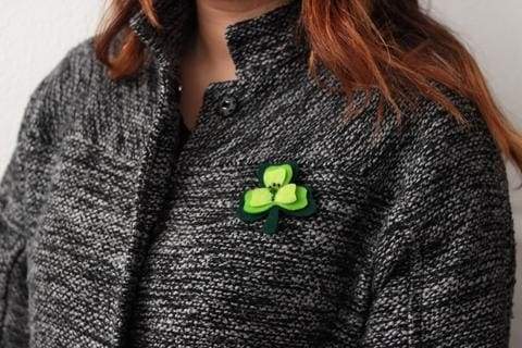 homemade Shamrock brooch