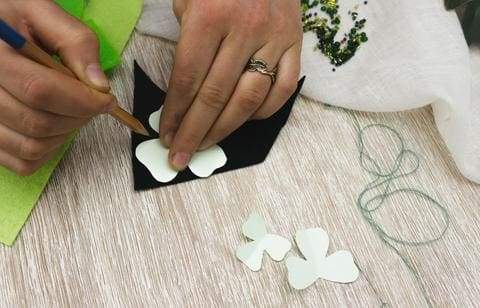 homemade Shamrock brooch